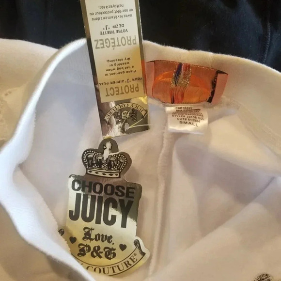 NWT Juicy Couture White Sweat Pants Ruffle Pocket S - Picture 4 of 10